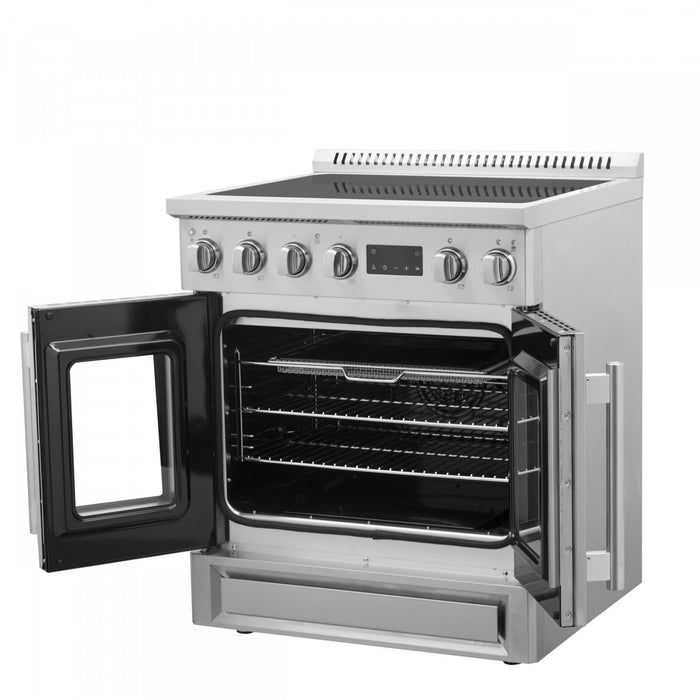 Forno Torino 30\" French Door Induction Range, Stainless Steel - FFSIN0950-30