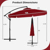 Costway 10 FT Offset Hanging Umbrella Patio Cantilever Umbrella with Cover Red