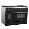 Forno Galiano 48-inch Gas Range Black, 6.58 cu.ft. Double Ovens - FFSGS6244-48WHT | Cuisiniere a gaz Galiano de 48 po en noir, 6,58 pi³, doubles fours - FFSGS6244-48BLK