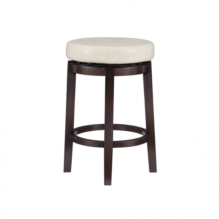 Maya Faux Leather Counter-Height Stool - Beige