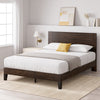Tonja Wood Platform Bed with Headboard in Dark Brown - King Size | Tonja lit plateforme en bois avec tête de lit brun foncé - Très grand