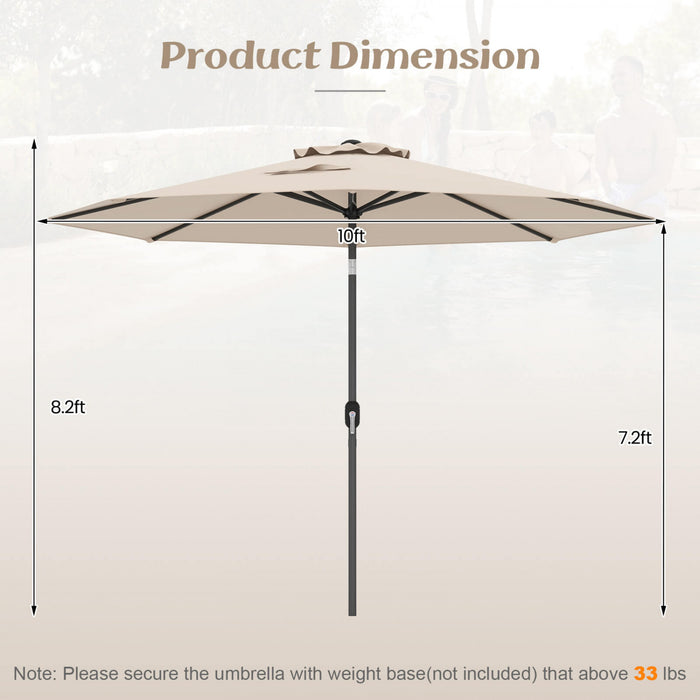 Costway 10ft Patio Umbrella Outdoor W/ 59 LBS Heavy-Duty Round Umbrella Stand