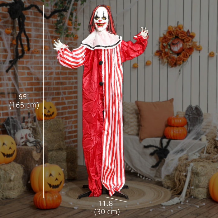 Outsunny Life Size Halloween Animated Clown, Scary Halloween Decorations