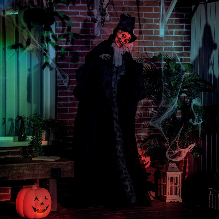 Outsunny 6FT Life Size Halloween Grim Reaper Groom Decor with Light Up Eyes