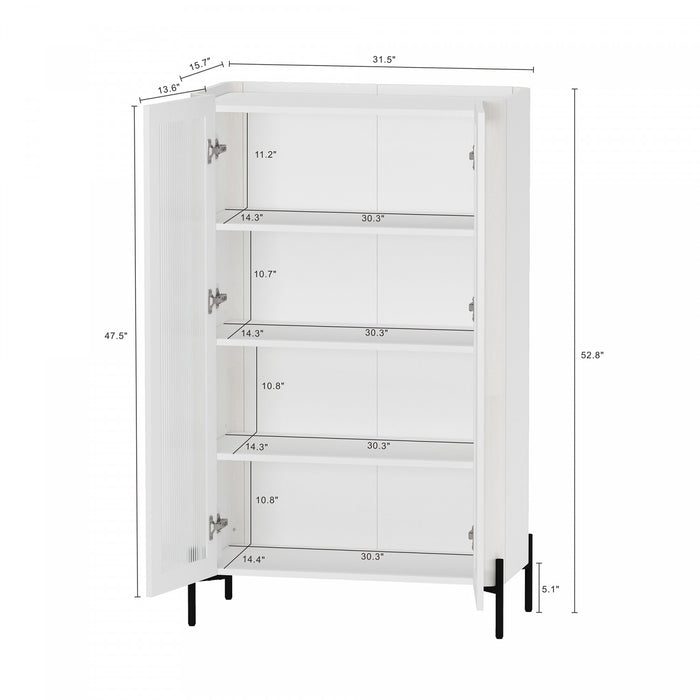 Abbey Modern 2-Piece Buffet and Bookcase in White