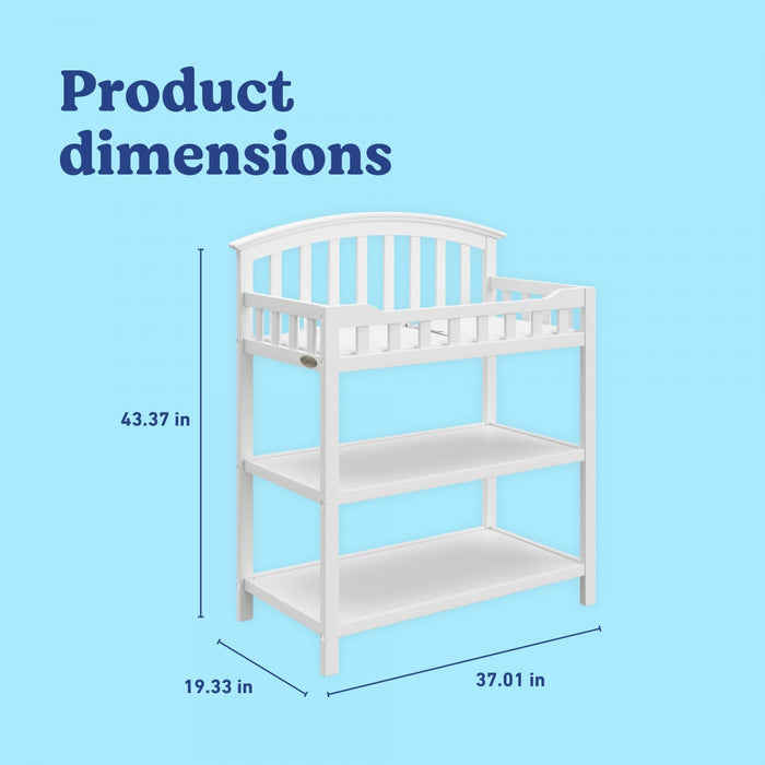 Graco Changing Table with Water-Resistant Changing Pad - White