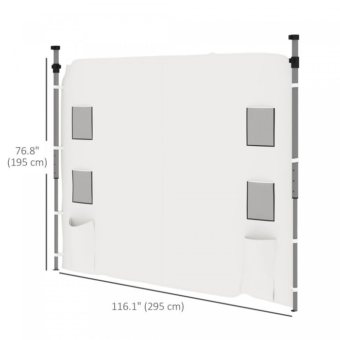 Outsunny Sidewall For 10x10ft Pop Up Canopies, 1 Pack Sidewall Only, White