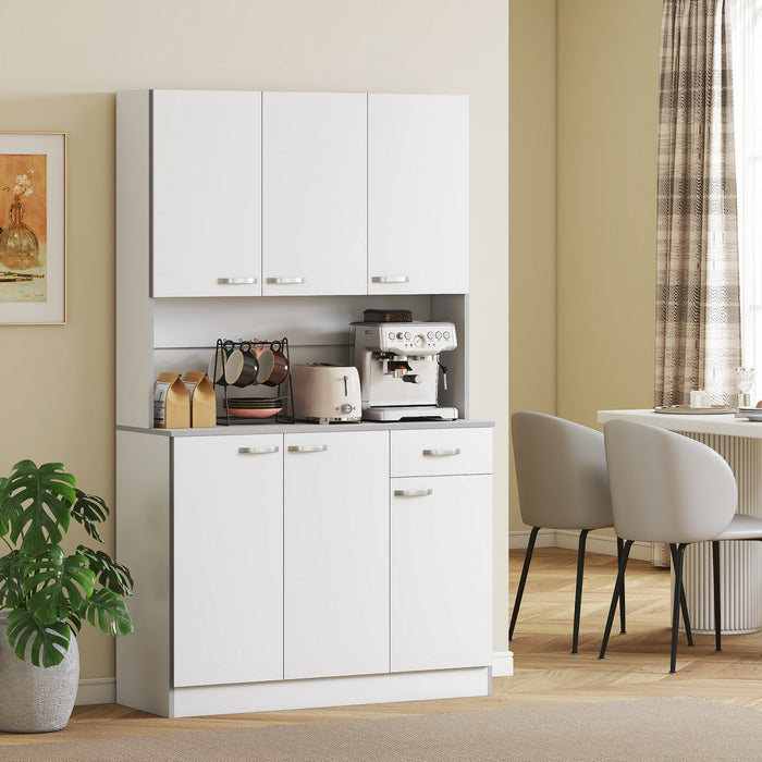 HOMCOM Modern Buffet with Hutch, Kitchen Cabinet with Storage Cupboard