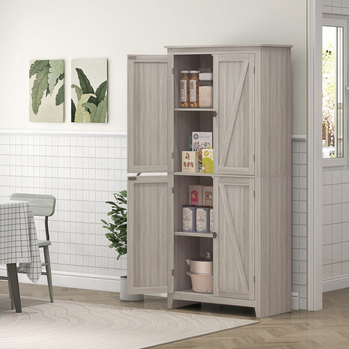 HOMCOM 72\" Freestanding Kitchen Pantry, Buffet Cabinet, Grey