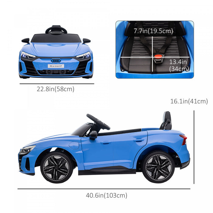 Aosom Electric Powered Ride-On Car With Remote Control, 12v 3.1 Mph Kids Ride-on Toy For Boys And Girls With Suspension System, Horn Honking, Music, Lights, Blue
