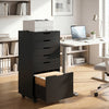 HOMCOM 6 Drawer Vertical File Cabinet with Lockable Wheels, Black