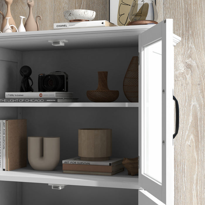 HOMCOM Kitchen Storage Cabinet with 4-tier Shelving, Adjustable Shelves