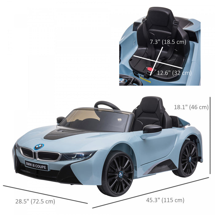 Aosom Kids Electric Powered Ride-On Car Bmw Coupe Battery Powered Toy Truck With Remote Control 2 Speeds Lights Mp3 Power Indicator For 37-96 Months Old