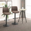 HOMCOM Bar Stools Set of 2, Swivel PU Leather Counter Height Bar Stools