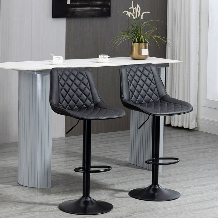 HOMCOM Bar Stools Set of 2, Adjustable Swivel Counter Height Barstools