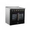 Galiano 36 Inch French Door Electric Range, 5 radiant burners, 5.36 cu.ft., Black - FFSEL6917-36BLK | Cuisiniere electrique Galiano de 36 po a portes francaises, 5 foyers, 5,36 pi³, noir – FFSEL6917-36BLK
