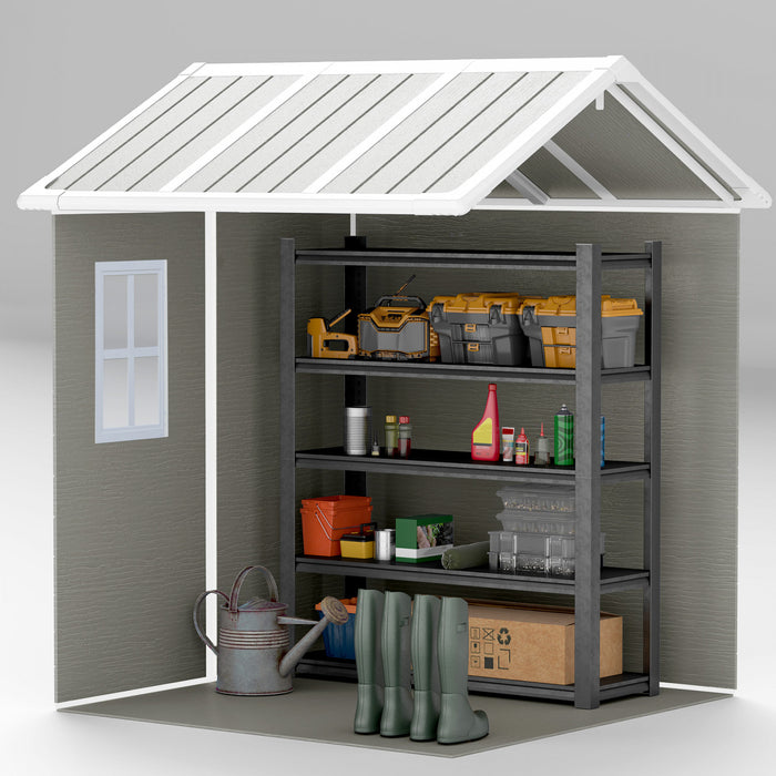 Outsunny 6' X 6' Outdoor Storage Shed, Resin Shed With Floor, Window