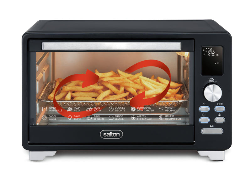Salton NuRetro Digital Air Fryer Toaster Oven - Midnight Black 