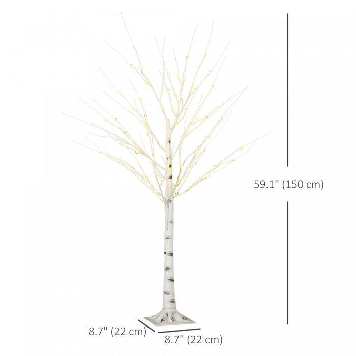 Homcom 5ft Artificial White Birch Tree For Indoor Covered Outdoor