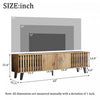 Zara 65 Inch Mid-Century TV Stand with Fluted Doors and Adjustable Shelves, Natural | Zara Meuble TV Mid-Century 65 po avec Portes Canelees et Etageres Reglables, Naturel