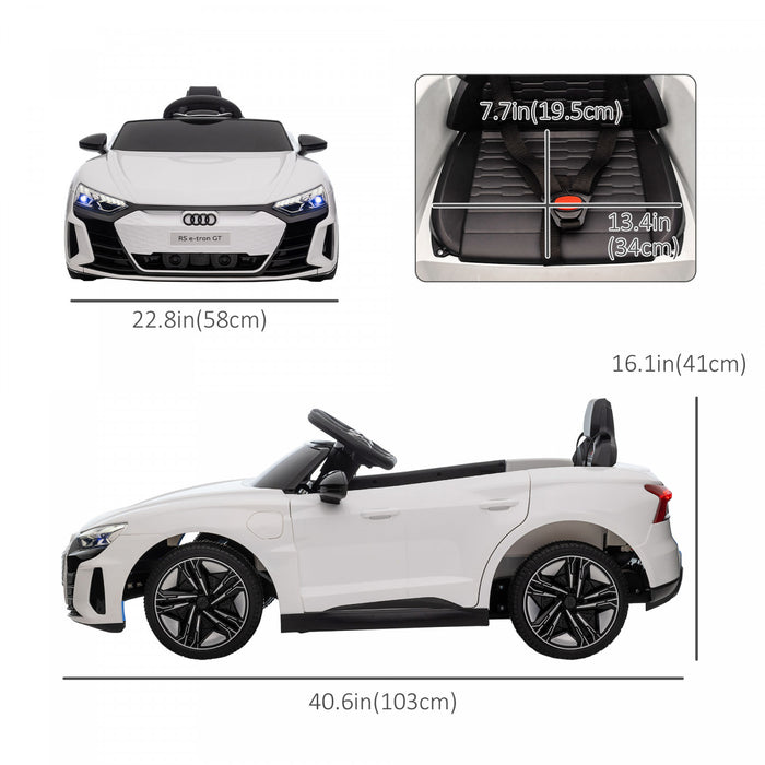 Aosom Electric Powered Ride-On Car With Remote Control, 12v 3.1 Mph Kids Ride-on Toy For Boys And Girls With Suspension System, Horn Honking, Music, Lights, White