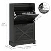 HOMCOM Farmhouse Slim Shoe Cabinet with 2 Flip Drawers Adjustable Shelves