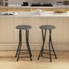 HOMCOM 24" Bar Stools Set of 2, Folding Bar Chairs with Footrest, Black