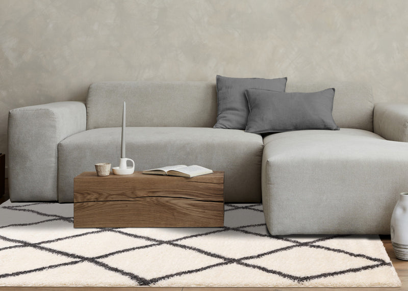 Fairmont White Grey Trellis Rug, 5'3\" x 7'7\" Indoor Area Rug