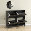 HOMCOM Narrow Shoe Cabinet with 4 Flip Drawers 5 Legs for Entryway Black