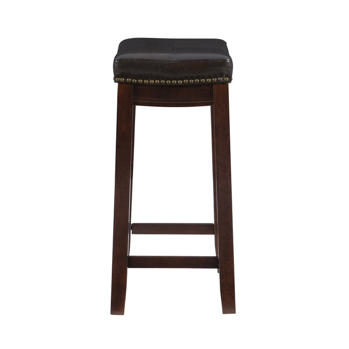 Claridge Faux Leather Backless Counter-Height Stool - Brown