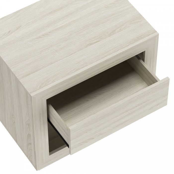 Soren Contemporary 26\" Nightstand in Whitewashed Oak (1-Drawer)