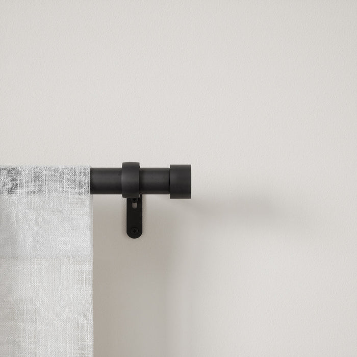 Umbra Cappa Matte Black Expandable 1\" Curtain Rod - 66\"-120\" 