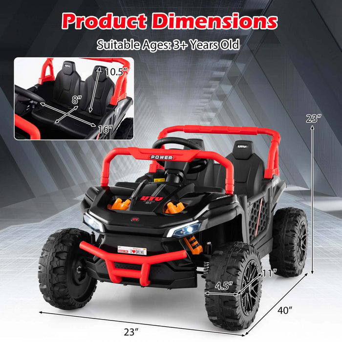 Costway 12v Kids Ride On Truck With Parental Remote 3 Speeds & Reverse Forward Function Red