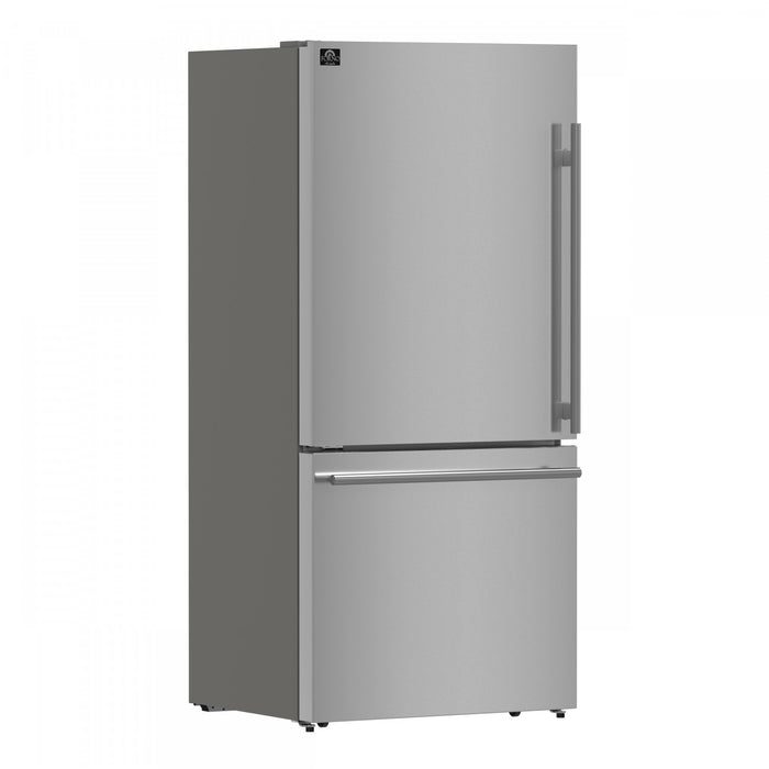 Forno Milano Espresso 31 Inch Bottom Freezer, Stainless Steel, 17.2 cu.ft. - FFFFD1786-31S
