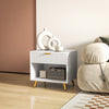 HOMCOM Nightstand with Drawer and Open Compartment for Bedroom, White