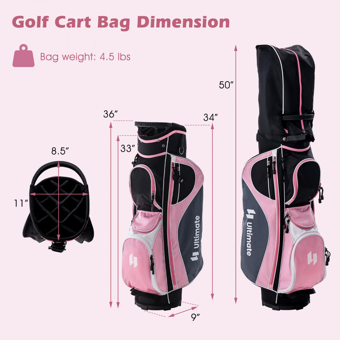 Ultimate Women's Complete Golf Club Set Golf Club Package Set With Rain Hood, Right Hand Pink