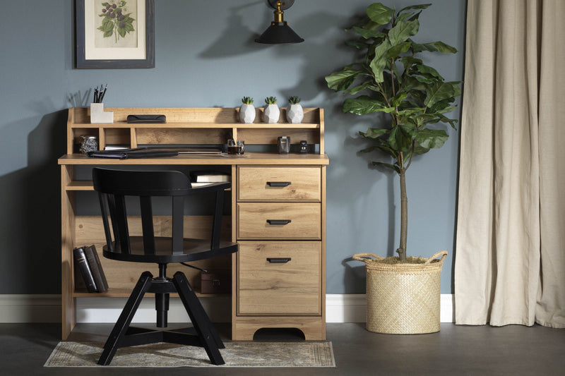 Versa Computer Office Desk With Hutch - Nordik Oak 