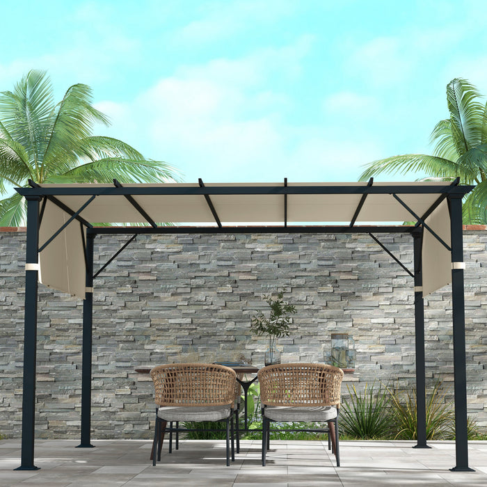 Outsunny 2 Pcs 16 X 4ft Pergola Shade, Uv Protection Pergola Canopy, Cream