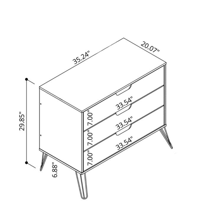 Rockefeller Mid-Century Modern 2-Piece Dresser Set in Gray