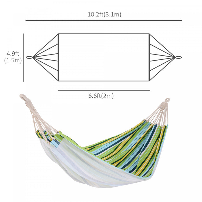 Outsunny 78\"x59\" Outdoor Hammock Bed Swing Chair, Patio Lounge Garden Camping Hiking Travel Hammock Only For Backyard, Garden, Mixed-green