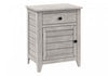 Accent Side End Table Nightstand Storage Drawer Bedroom Grey Veneer Transitional