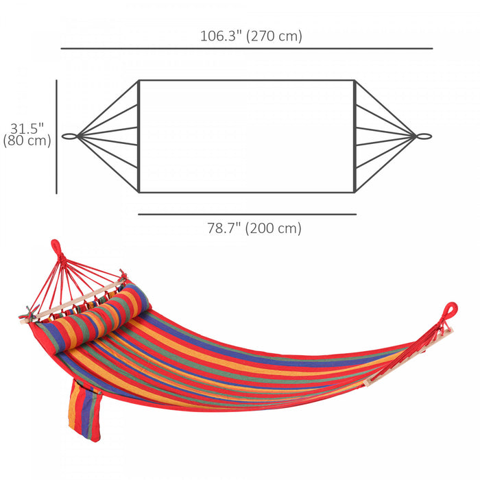 Outsunny Cotton Hammock Soft Portable Swing Chair w/ Headrest