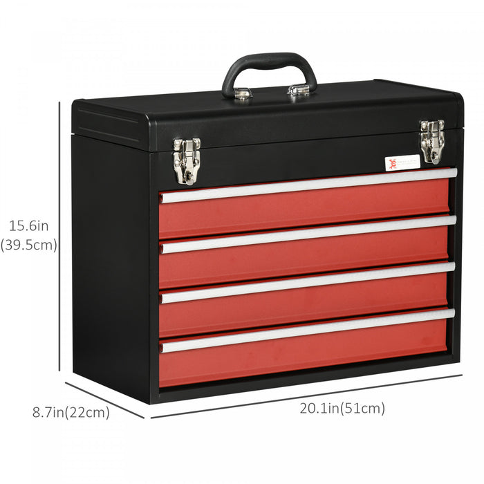 Durhand Metal Tool Box Portable Tool Chest Organizer With Drawers