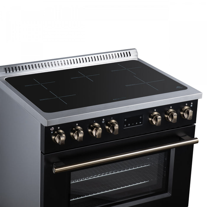 Forno Torino 36 Inch Black Induction Range, 5.36 cu.ft - FFSIN0936-36BLK Electric Range