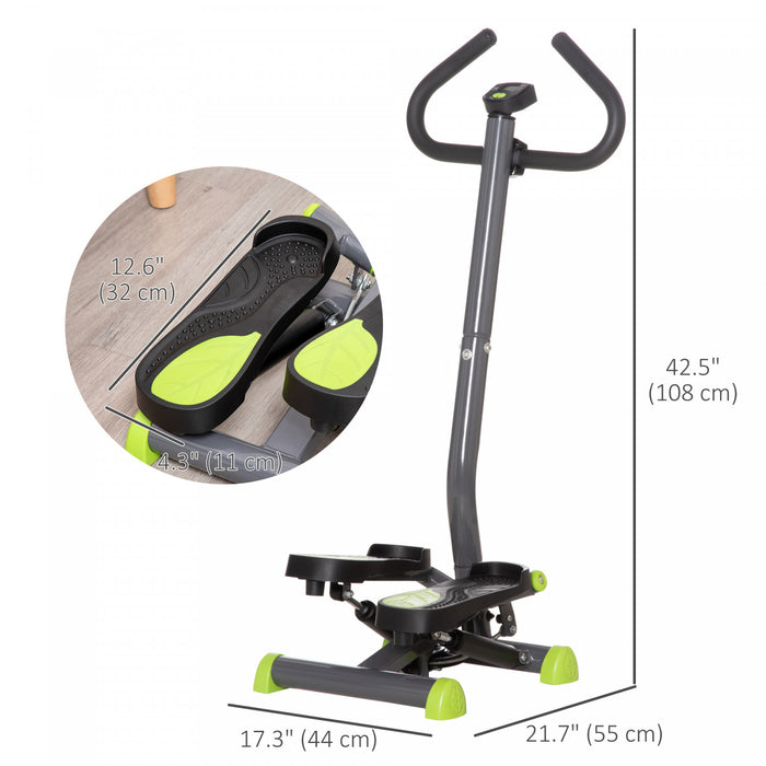Soozier Twist Stepper Height Adjustable Step Machine W/ Lcd Monitor, Grey
