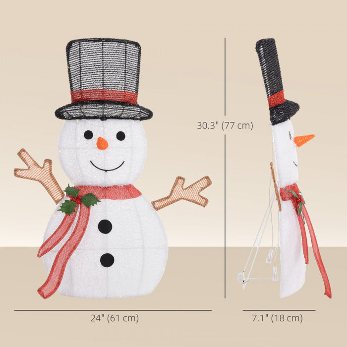 Outsunny Light Up Snowman Christmas Decoration with 56 LED Lights White