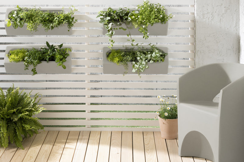 Dalya 4-Piece Outdoor Wall Planter - Greige