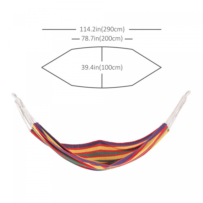 Outsunny 79\"x40\" Outdoor Hammock Bed Swing Chair, Patio Lounge Garden Camping Hiking Travel Hammock Only For Backyard, Garden, Mixed-red