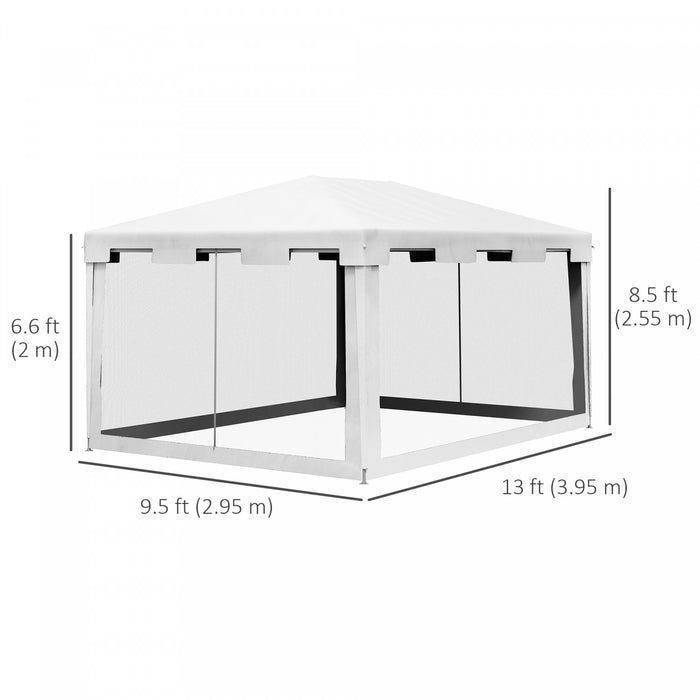 10x13ft Party Tent Wedding Gazebo Outdoor Waterproof Pe Canopy Shade