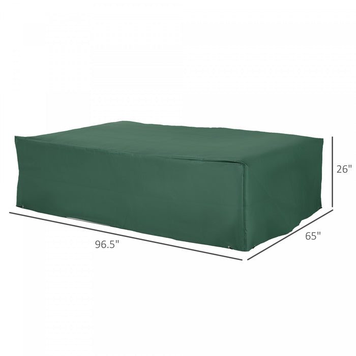 Outsunny 97\" X 65\" X 26\" Outdoor Patio Furniture Cover, Waterproof, Green